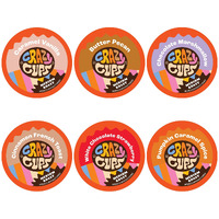 Crazy Cups Flavored Coffee Pods Variety Pack, Medium Roast Flavored Coffee K Cups Variety Pack (Including Pumpkin), Single Serve Coffee In Recyclable Coffee Pods For Keurig K Cups Machines, 72 Count