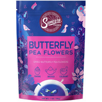 Suncore Foods Dried Butterfly Pea Flowers Bloom, Caffeine-Free Tea, Gluten-Free, Non-Gmo, 1Oz (1 Pack)