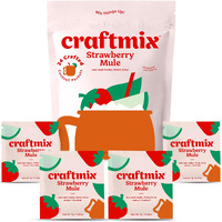 Craftmix Strawberry Mule, Makes 24 Drinks, Skinny Cocktail Mixers Moscow Mule - Mocktail Drink Mixers - Made With Real Fruit - Vegan Low-Carb, Low-Sugar, Non-Gmo, Dairy Free, Gluten Free, Easy To Mix