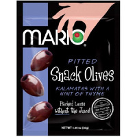 Mario Camacho Foods Pitted Snack Olives - Kalamata Olives With A Hint Of Thyme - 1.05 Oz Pouches (Pack Of 12)