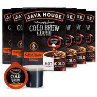 Java House Cold Brew Coffee, Dark Roast Coffee Concentrate Liquid Pods - 1.35 Fluid Ounces (6 Count Liquid Pods Per Box) Enjoy Hot Or Iced (Sumatran, 6 Boxes X 6 Pods = 36 Count)
