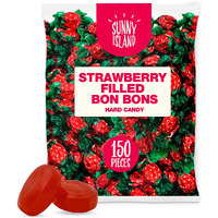 Strawberry Filled Bon Bons Hard Candy- Bulk 2 Pound Bag (About 150 Pieces) - Old-Fashioned Sweets