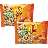Hampton Farms - Usa Grown All-Natural - Fancy Roasted In-Shell Cajun Peanuts - 18 Oz. Bags - 2 Pack