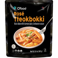C O'Food Rose Spicy Carbonara Tteokbokki, Gluten-Free Korean Rice Cakes, Authentic Spicy Korean Street Food Snack, Ready To Eat, No Msg, No Corn Syrup, Pack Of 1