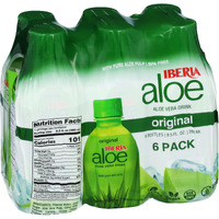Iberia Aloe Vera Juice Drink With Aloe Pulp, Original, 9.5 Fl Oz, Pack Of 6