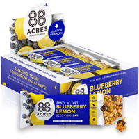 88 Acres Granola Bars | Blueberry Lemon | Gluten Free, Nut-Free Oat And Seed Granola Bar | Vegan & Always Non Gmo | 12 Pack