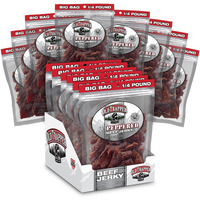 Old Trapper Beef Jerky, Peppered 1/4-Pound Individual Package, Spicy Meat Snacks For Lunches Or Between Meals, 11 Grams Of Protein, Zero Grams Of Fat, 70 Calories Per Serving (Pack Of 8)