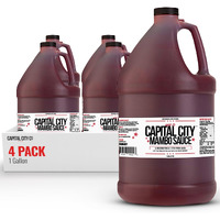 Capital City Mambo Sauce Mild | Washington Dc Wing Sauces | Perfect Condiment For Wings, Chicken, Pork, Beef, Seafood, Burgers, Rice Or Noodles | 128 Fl Oz (1 Gallon) 4 Pack