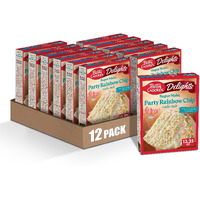 Betty Crocker Delights Super Moist Party Rainbow Chip Cake Mix, 13.25 Oz. (Pack Of 12)