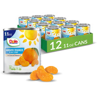 Dole Canned Fruit, Mandarin Oranges In Light Syrup, Gluten Free, Pantry Staples, 11 Oz, 12 Count