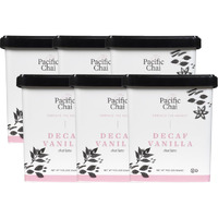 Pacific Chai Decaf Vanilla Chai Latte, Instant Powered Dry Chai Tea Latte Beverage Mix, Gluten Free, Kosher, 9 Ounce (Pack Of 6)