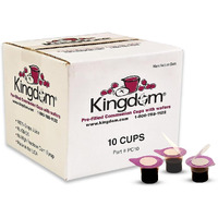 Kingdom Prefilled Communion Cup With Wafers(10Ct - Red Juice) Sealed In A Single-Serving Container With One-Year Shelf Life, Perfect For Holy Eucharist Celebration In Hospitals, Summer Camps,And More!