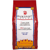 Puroast Low Acid Coffee , Whole Bean , Lost Art Blend , Medium Roast , Certified Low Acid Coffee , Ph 5.5+ , Gut Health , 2.2 Lb , Higher Antioxidant , Smooth For Espresso, Cold Brew & Iced Coffee