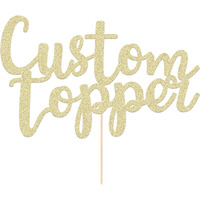 Personalized Cake Topper For Birthday, Wedding With Any Text Numbers Double Sided Glitter Cake Decoration For Anniversary Baby Shower(Champagne Gold), 11 Colours