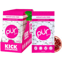 Pur Gum | Aspartame Free Chewing Gum | 100% Xylitol | Natural Pomegranate Mint Flavored Gum, 55 Pieces (Pack Of 12)