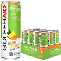 Golferaid Performance Blend, Up Your Golf Game, No Caffeine, Glucosamine, Turmeric, Msm, Coq10, B-Complex, Bcaas And Electrolytes, 40 Calories, 100% Clean, Paleo, Vegan, 12 Fl Oz (Pack Of 12)