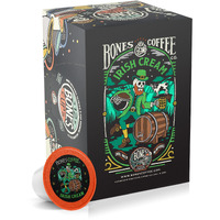 Bones Coffee Company Flavored Coffee Bones Cups Irish Cream Flavored Pods | 12Ct Single-Serve Coffee Pods Compatible With Keurig 1.0 & 2.0 Keurig Coffee Maker