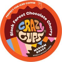 Crazy Cups Black Forest Chocolate Cherry Coffee Pods, Flavored Coffee Pods In Single Serve Cups Compatible With Keurig K Cups Machine, 22 Count