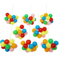 Rainbow Balloon Cluster Cake & Cupcake Decorative Topper & Pick - 8 Clusters Per Pack, 7 Inch Long