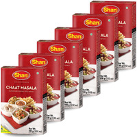 Shan - Chaat Masala Seasoning Mix (100G) - Spice Packets For Tangy And Spicy Garnish (Pack Of 6)
