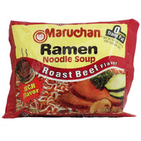 Maruchan Roast Beef Flavor Ramen Noodle Soup 3Oz (12 Pack)