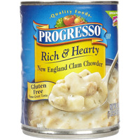 Progresso, Rich & Hearty Soup, Gluten Free, New England Clam Chowder, 18.5Oz Can (Pack Of 6)