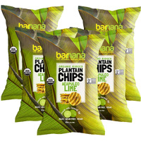 Barnana Organic Plantain Chips - Acapulco Lime - 5 Ounce, 5 Pack Plantains - Salty, Crunchy, Thick Sliced Snack - Best Chip For Your Everyday Life - Cooked In Premium Coconut Oil