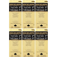 Bigelow French Vanilla Tea 28-Count Boxes (Pack Of 6) Premium Black Tea Flavored With Vanilla Antioxidant-Rich Gluten-Free Full-Caffeine Tea In Foil-Wrapped Bags