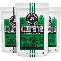 Pop Daddy Flavored Pretzels Sticks | Healthy Gourmet Pretzels Snacks | 7.5Oz Individual Bags | 3 Pack | Mexican Street Corn