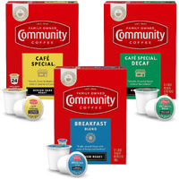 Community Coffee All Day Variety Pack With Decaf 72 Count Coffee Pods, Medium Dark Roast, Compatible With Keurig 2.0 K-Cup Brewers