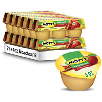 Mott's Cinnamon Applesauce, 4 Oz Cups, 72 Count (12 Packs Of 6), No Artificial Flavors, Good Source Of Vitamin C, Nutritious Option For The Whole Family