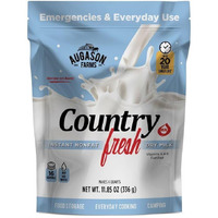 Augason Farms Country Fresh 100% Real Instant Nonfat Dry Milk Powder Resealable Pouch 11.8 Oz.