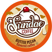 Sundae Ice Cream Flavored Coffee Pods, Compatible With 2.0 Keurig K-Cup Brewer, (Butter Pecan) 48 Count