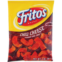 Fritos Corn Chips, Chili Cheese, 2-Ounce Large Single Serve Bags (Pack Of 64)