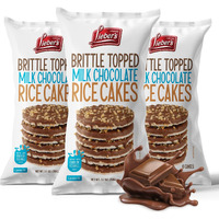Liebers Thin Chocolate Rice Cakes, Kosher Certified Dairy And Dairy Free Options, Gluten Free Snack Pack Of 3 (Brittle Topped Milk Chocolate)