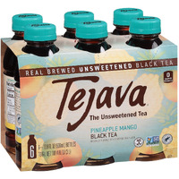 Tejava Pineapple Mango Black Iced Tea, 6 Pack, 16.9Oz Pet Bottles, Unsweetened, Non-Gmo, Kosher, No Sugar Or Sweeteners, No Calories, No Preservatives, Brewed In Small Batches