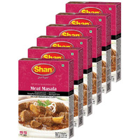 Shan - Meat Masala Seasoning Mix (100G) - Spice Packets For Medium Meat Curry (Pack Of 6)