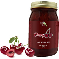 Green Jay Gourmet Cherry Jam - All-Natural Fruit Jam With Cherries & Lemon Juice - Vegan, Gluten-Free Jam - Contains No Preservatives Or Corn Syrup - Made In Usa - 20 Ounces