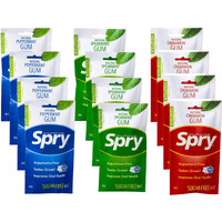 Spry On The Go Gum, Fresh Natural Xylitol Chewing Gum Dental Defense System Aspartame-Free Sugar Free Gum (Variety, 55 Count - Pack Of 12)