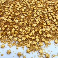 Sprinkles Gold Star Sugar Crystal Sugar Candy Cake Decorations Cupcake Toppers Cookie Decorating Ice Cream Celebrations Shaker Jar Wedding Shower Party (120G/4.2Oz)