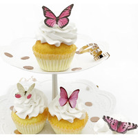 Sugar Robot Inc. Edible Butterflies For Cake Decorating - Small Size, Premium Crafted In The Usa - Butterfly Cake And Cupcake Toppers, Decoration (Pink)