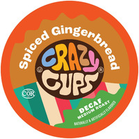 Crazy Cups Decaf Spiced Gingerbread Flavored Coffee Pods, Decaf Holiday Coffee, Single Serve Coffee For Keurig K Cups Machines, Medium Roast Coffee, 22 Count