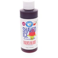 Hypothermias Shaved Ice And Snow Cone Syrup Unsweetened Flavor Concentrate - 4 Fl Oz - Makes 1 Gallon Of Ready To Use Syrup - Tiger's Blood - Must Add Filtered Water And Sweetener
