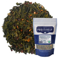 Organic Positively Tea Company, Strawberries And Cream, Green Tea, Loose Leaf, 4 Ounce