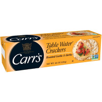 Carr's Table Water Crackers, Baked Snack Crackers, Party Snacks, Roasted Garlic And Herbs, 4.5Oz Box (1 Box)