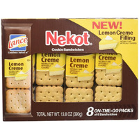 Lance Nekot Cookie Sandwiches Lemon Creme Filling 8 Count (Pack Of 3)