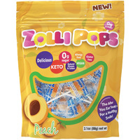 Zollipops Clean Teeth Lollipops, Peach, 6.2 Ounce - Anti-Cavity, Sugar-Free Candy For A Healthy Smile, Delicious Peach Flavor For A Tasty And Dental-Friendly Snacking Experience