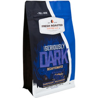 Fresh Roasted Coffee,Seriously Dark Decaf Artisan Blend,12 Oz Dark Roast, Kosher, Whole Bean