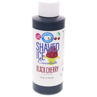 Hypothermias Shaved Ice And Snow Cone Syrup Unsweetened Flavor Concentrate - 4 Fl. Oz - Makes 1 Gallon Of Ready To Use Syrup - Black Cherry - Must Add Filtered Water And Sweetener