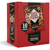 Dot's Pretzels Original Seasoned Pretzel Twists, Healthy Kids Snacks, 1Oz Grocery Sized Bag (10 Count)